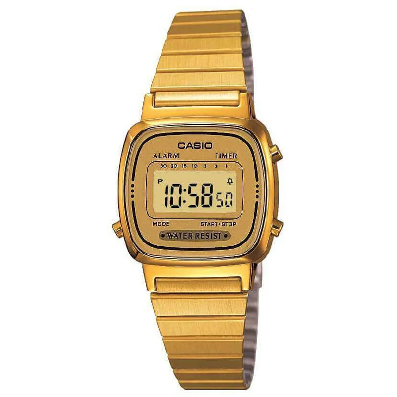 Unisex Special Edition Design Watches-Casio Vintage Unisex Gold Watch LA670WEGA-9EF Unisex Special Edition Design Watches-Casio Vintage Unisex Gold Watch LA670WEGA-9EF