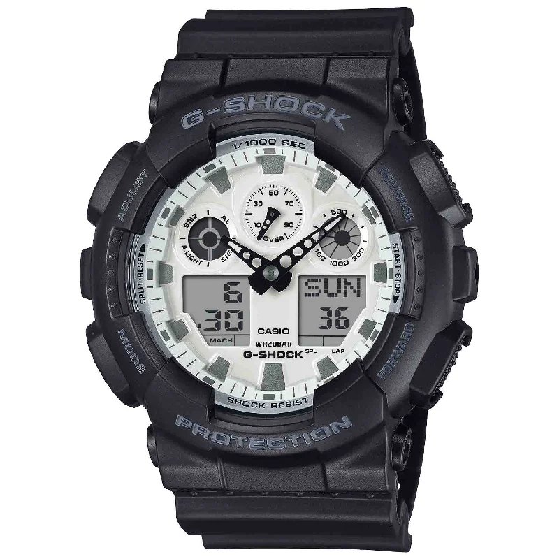 men's skeletonized watches for special occasions -G-Shock GA100 Ana-Digi Brilliant White men's skeletonized watches for special occasions -G-Shock GA100 Ana-Digi Brilliant White