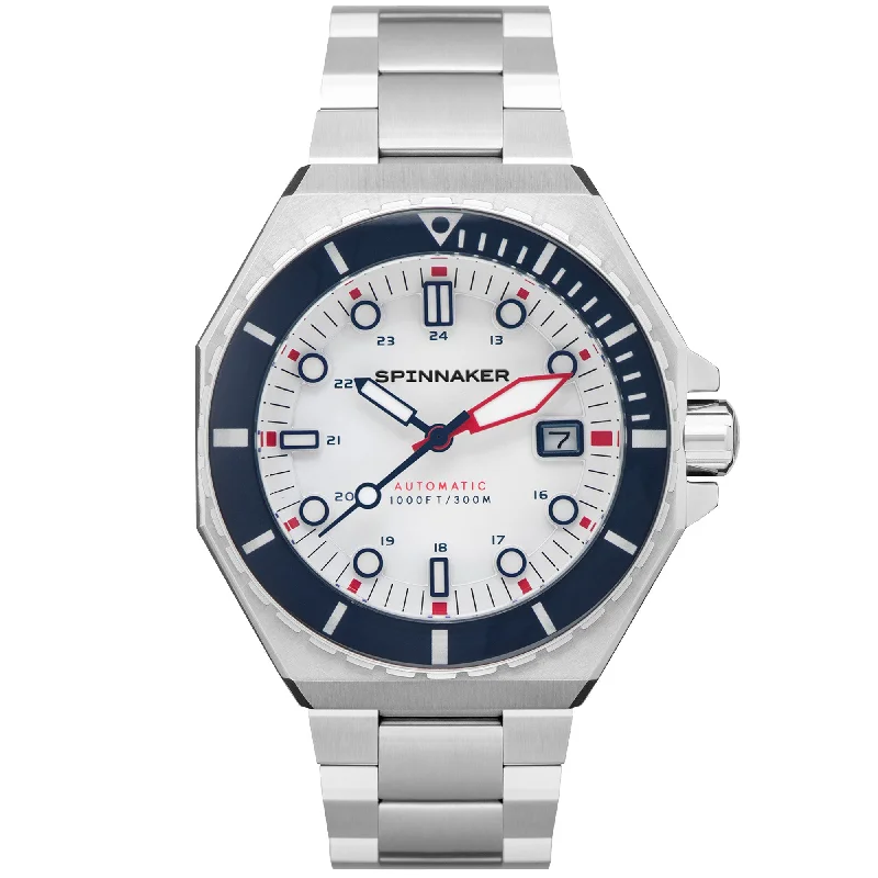 men's pilot watches with commemorative edition design -Spinnaker Dumas Automatic Regatta White