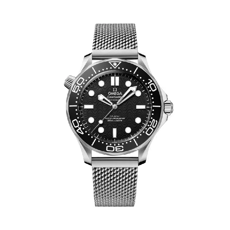 men's dive watches with minimalist style -Seamaster Diver 300M Aluminum Bezel 42mm - Black on Bracelet