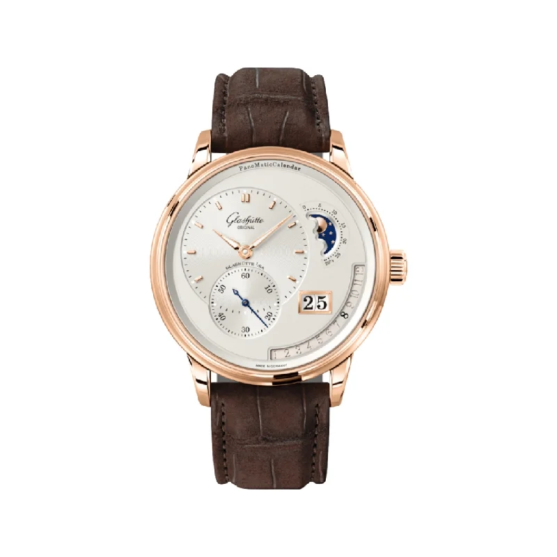 men's pilot watches with modern style design -PanoMaticCalendar Ivory 42mm - Red Gold on Strap men's pilot watches with modern style design -PanoMaticCalendar Ivory 42mm - Red Gold on Strap