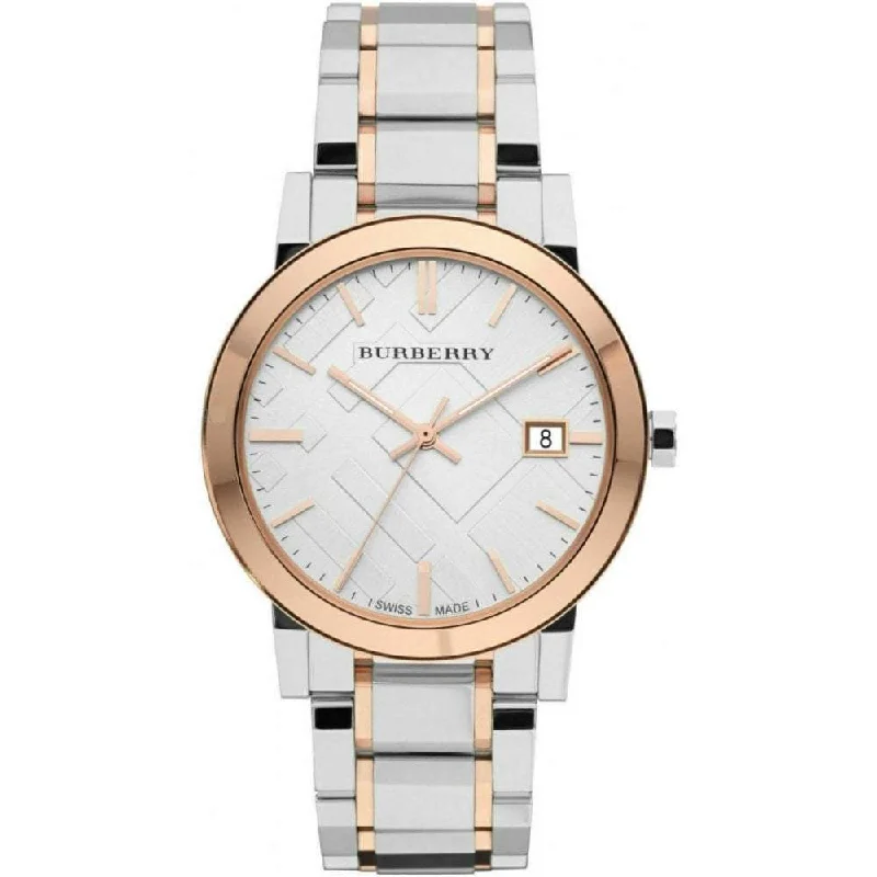 Unisex Stylish Design Watches-Burberry BU9006 The City Two-Tone 38mm Watch