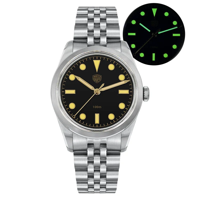 men's climbing watches with altimeter -Watchdives Retro Sub 36mm VH31 Men Watch