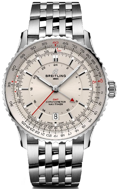 men's mechanical watches for watch collectors -Breitling Navitimer Automatic GMT 41 Cream Bracelet men's mechanical watches for watch collectors -Breitling Navitimer Automatic GMT 41 Cream Bracelet