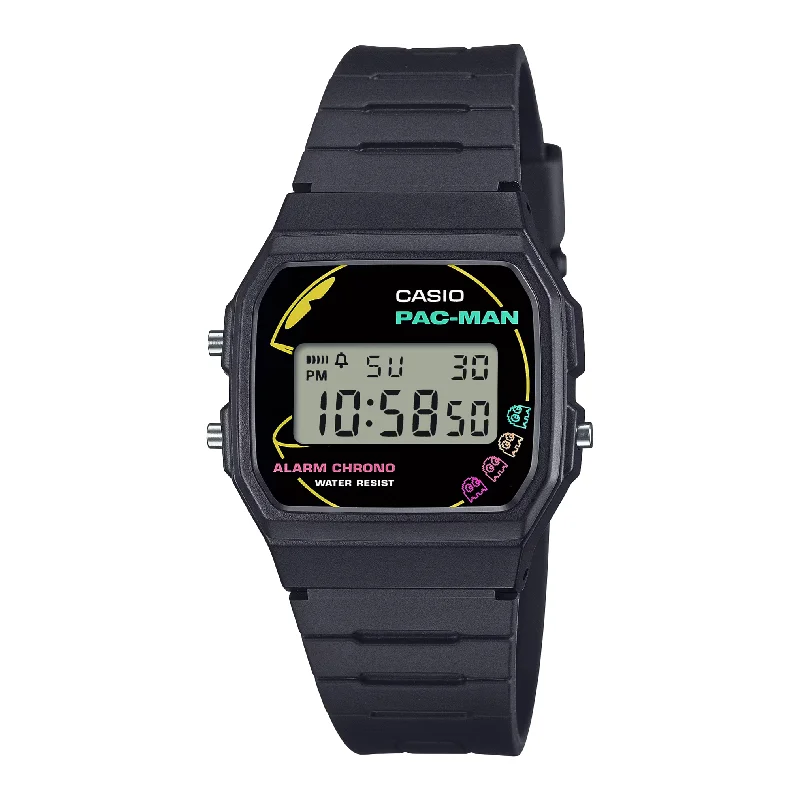 men's Cartier spring drive design watches -CASIO G-SHOCK PAC-MAN COLLABORATION STANDARD MEN WATCH F-91WPC-1ADR
