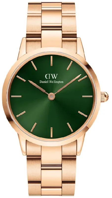 women's mechanical watches for beginners -Daniel Wellington Watch Iconic Link Emerald