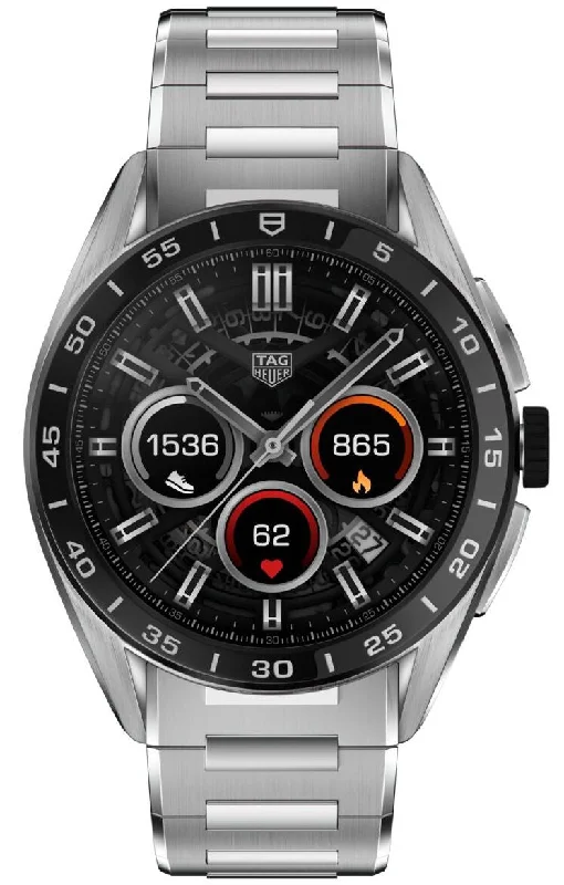 Mens Smart Watches Sunrise/Sunset Display-TAG Heuer Connected Calibre E4 45 Bracelet