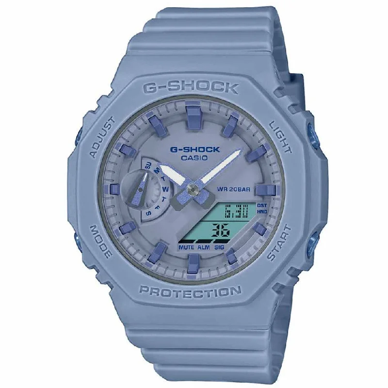 Unisex Monogrammed Design Watches-Casio G-Shock Ladies Light Blue Watch GMA-S2100BA-2A2ER Unisex Monogrammed Design Watches-Casio G-Shock Ladies Light Blue Watch GMA-S2100BA-2A2ER
