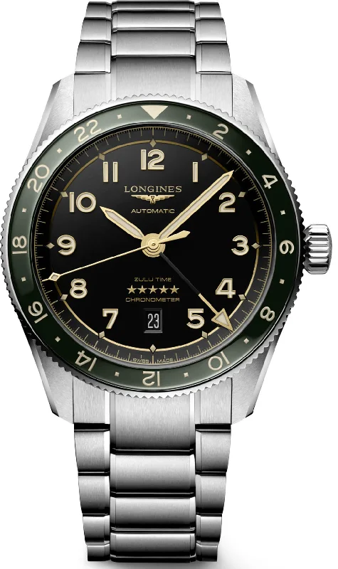 men's mechanical watches with automatic display -Longines Spirit Zulu Time Mens