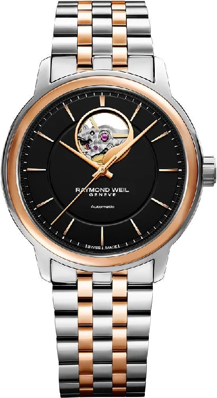 men's mechanical watches with magnifying design -Raymond Weil Maestro Mens D
