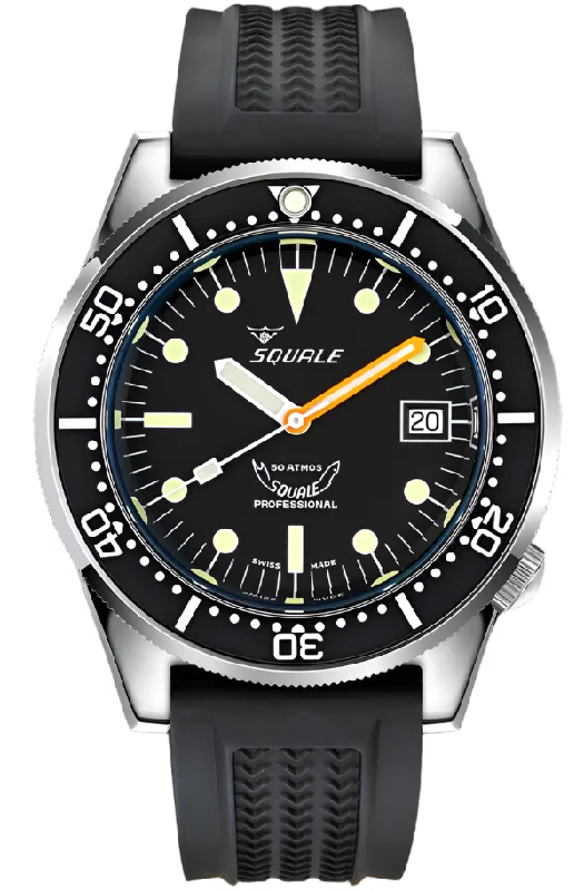 men's mechanical watches with modern design -Squale 1521 Classic Rubber