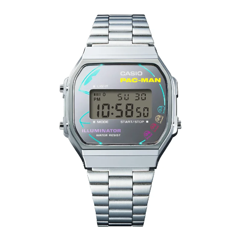 men's Cartier chronograph design watches -CASIO G-SHOCK PAC-MAN COLLABORATION VINTAGE MEN WATCH A168WEPC-7ADR