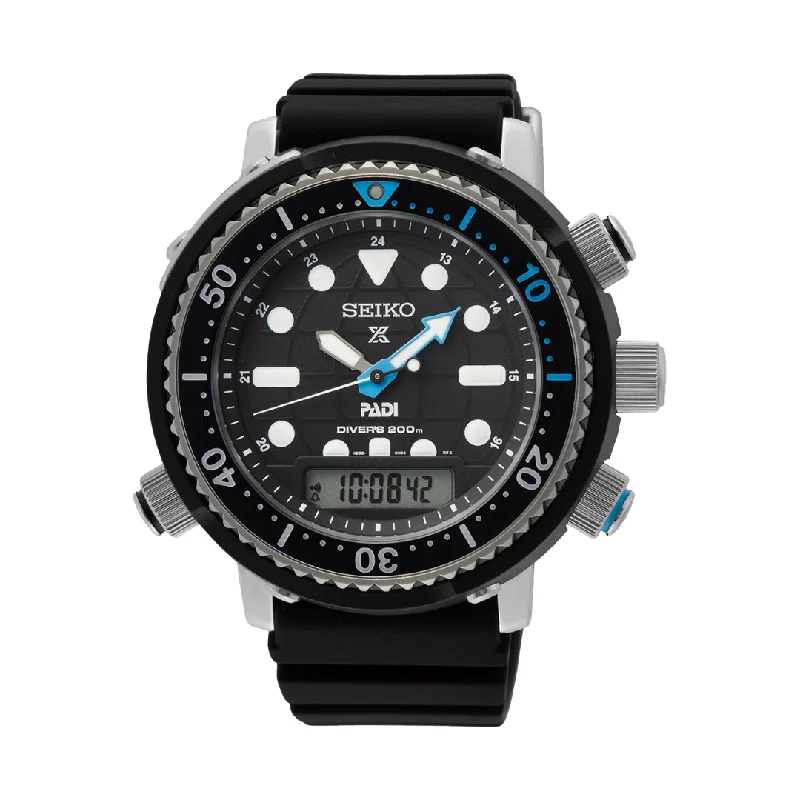 men's dive watches with kinetic power -SEIKO PROSPEX SNJ035P1 PADI SPECIAL EDITION "ARNIE" SOLAR HYBRID DIVER'S 40TH ANNIVERSARY MEN WATCH