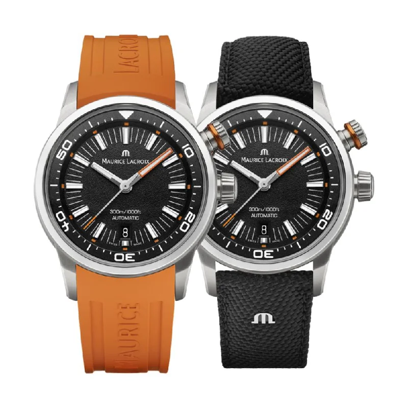 men's dive watches with chronograph style -Pontos S Diver 42 mm - Black
