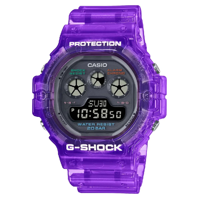men's Cartier chronograph watches -CASIO G-SHOCK DW-5900JT-6DR DIGITAL PURPLE WATCH