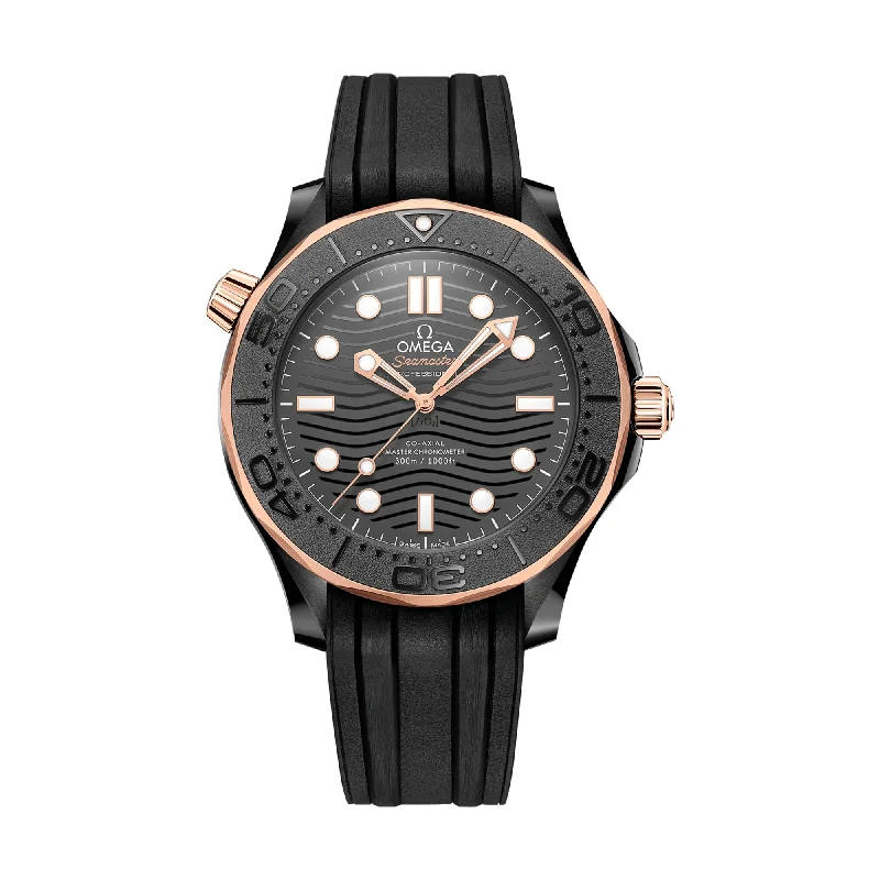 leather-belt-matching-Seamaster Diver 300M Co-Axial Master Chronometer Ceramic and Sedna Gold 43.5mm - Black on Rubber Strap leather-belt-matching-Seamaster Diver 300M Co-Axial Master Chronometer Ceramic and Sedna Gold 43.5mm - Black on Rubber Strap