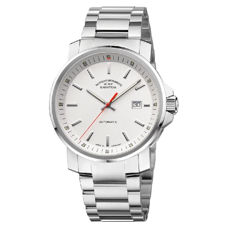 men's chronograph watches with interchangeable straps -29er Big White Dial Stainless Steel Bracelet