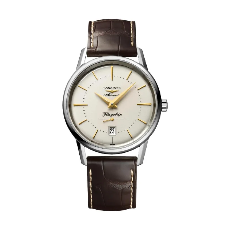 men's field watches with tide design -Flagship Heritage Silver Dial