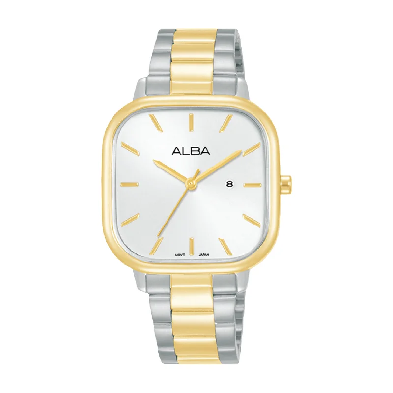 women's mechanical watches with tide design -ALBA AH7BZ2X QUARTZ 3 HANDS DATE WOMEN WATCH