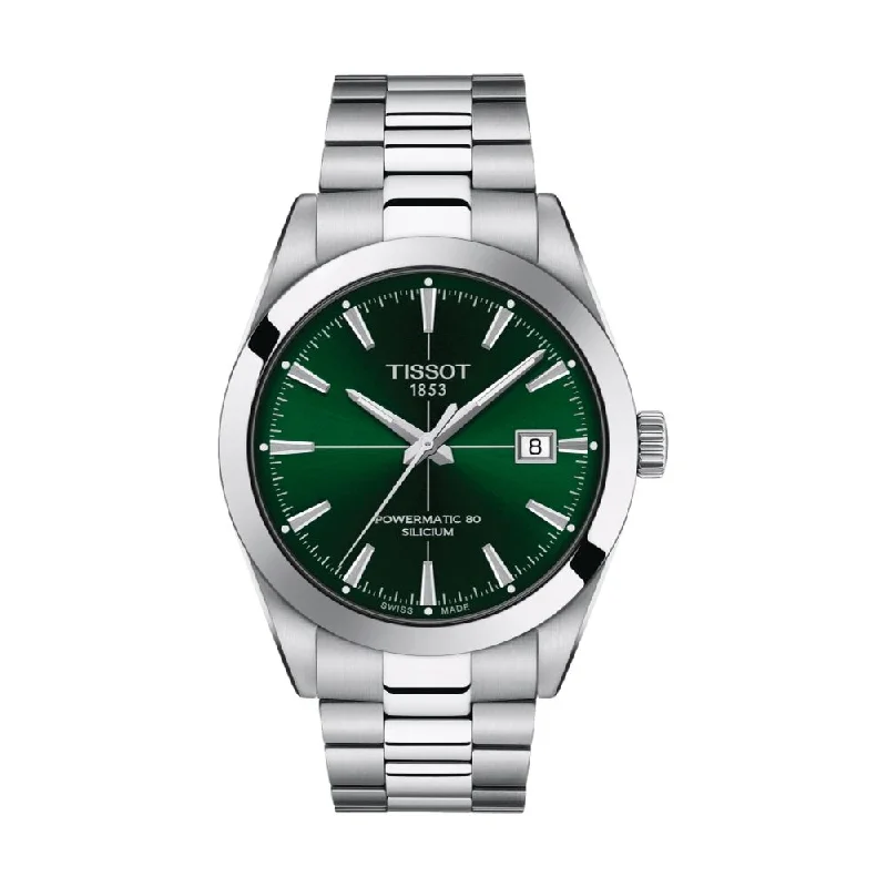 men's dive watches with leap year style -Gentleman Powermatic 80 Silicium 40mm - Green on Bracelet