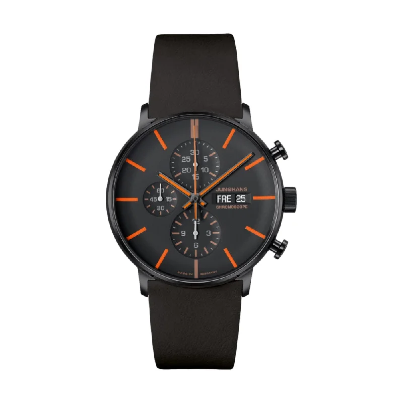men's chronograph watches with tritium display function -Form A Chronoscope Orange on Black Strap men's chronograph watches with tritium display function -Form A Chronoscope Orange on Black Strap