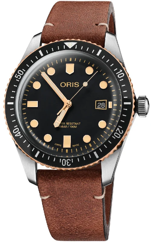 men's dive watches with flat glass -Oris Divers Sixty-Five D