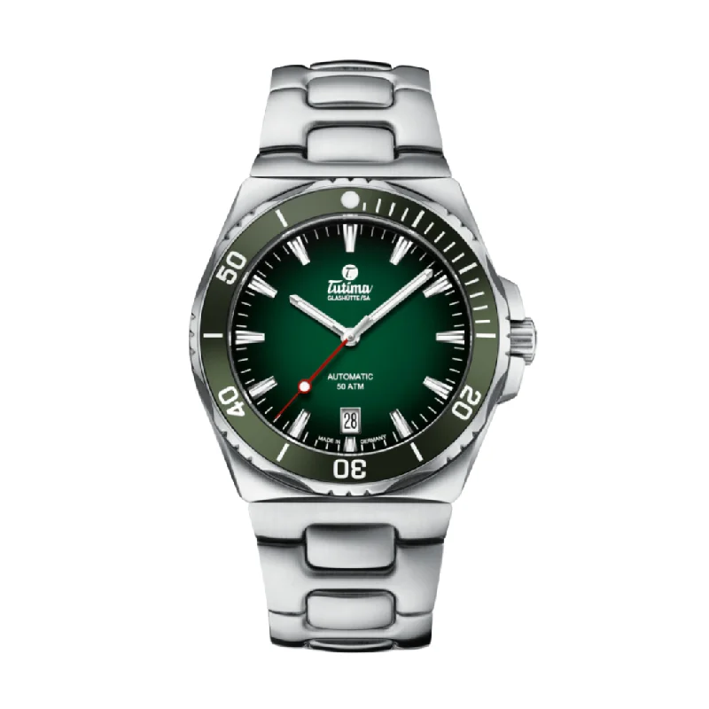 men's Seiko spring drive design watches -TUTIMA GLASHÜTTE M2 SEVEN SEAS 6156-06 AUTOMATIC MEN WATCH
