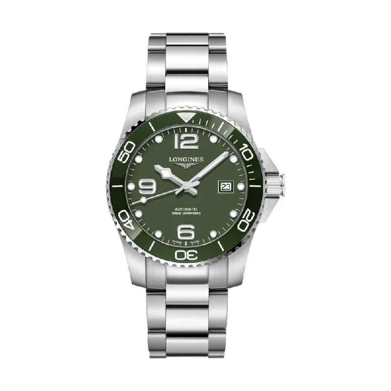 men's dive watches with quartz style -HydroConquest Green Dial 41mm