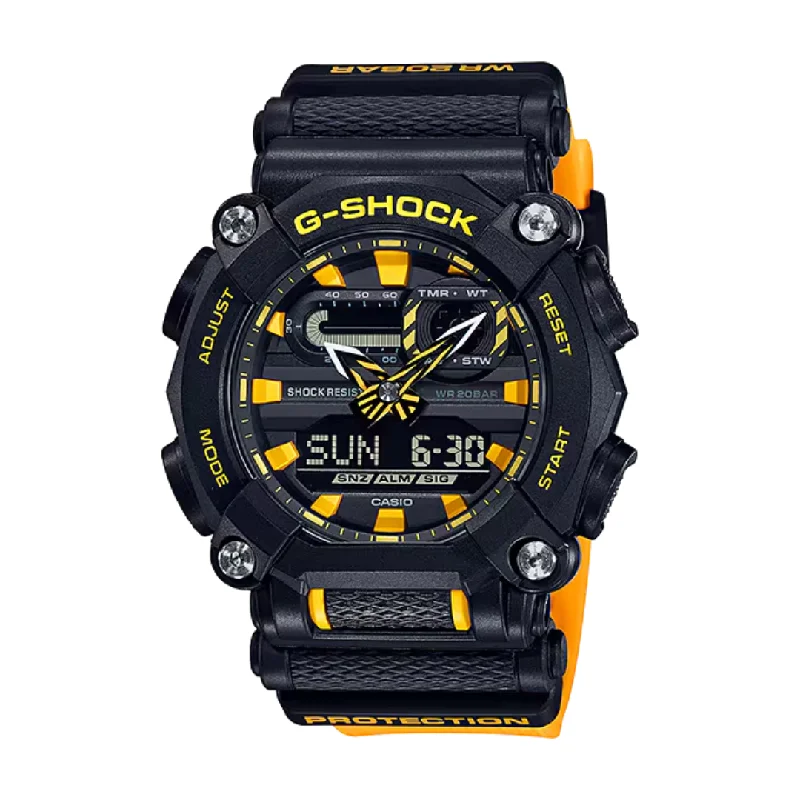 men's Cartier day-night design watches -CASIO G-SHOCK GA-900A-1A9DR STANDARD ANALOG-DIGITAL BLACK AND YELLOW WATCH men's Cartier day-night design watches -CASIO G-SHOCK GA-900A-1A9DR STANDARD ANALOG-DIGITAL BLACK AND YELLOW WATCH
