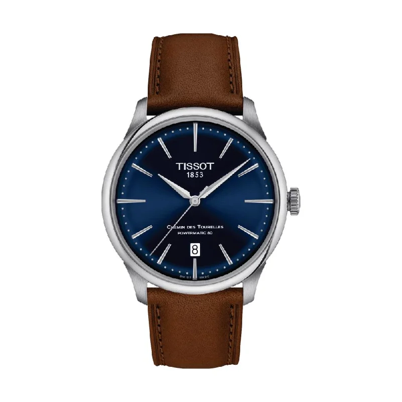 vintage-inspired-modern-Chemin Des Tourelles Powermatic 80 39mm Blue on Strap