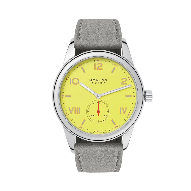 men's field watches with rubber straps -Club Campus Sapphire Back 38mm - Starlight on Leather Strap