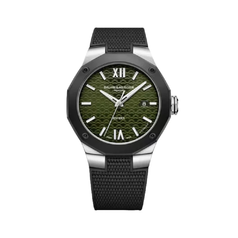 men's digital watches with phosphorescent display -Riviera 10763 Automatic 42mm - Green men's digital watches with phosphorescent display -Riviera 10763 Automatic 42mm - Green
