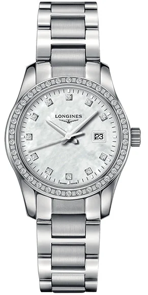 women's Longines logo engraving display function -Longines Conquest Classic Ladies