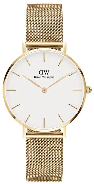 women's mechanical watches with spring drive display function -Daniel Wellington Watch Petite Evergold White 32mm