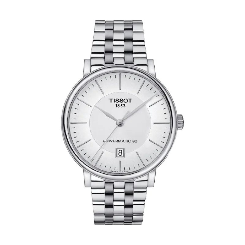 men's chronograph watches with modern design -Carson Premium Powermatic 80 Silver Dial