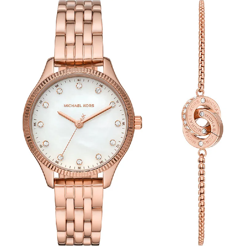 women's Michael Kors kinetic watches -Michael Kors Watch Lexington and Chain Bracelet