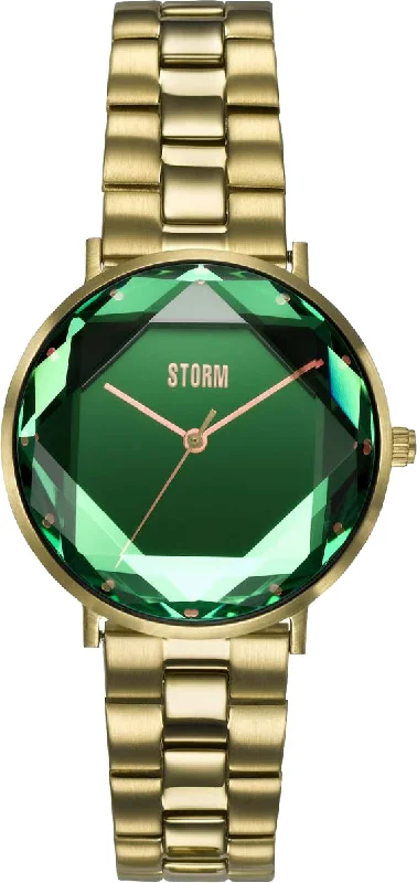 women's Storm world time watches -Storm Elexi Gold Lazer Green