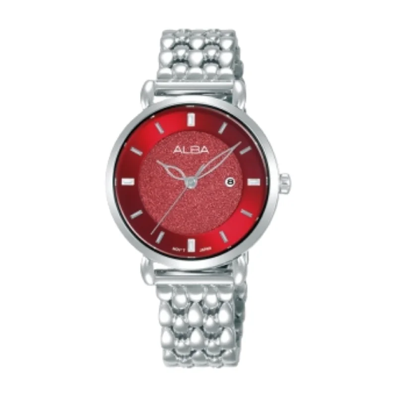 women's mechanical watches with silicone style straps for outdoor activities -ALBA AH7DT5X QUARTZ STAINLESS STEEL WOMEN WATCH