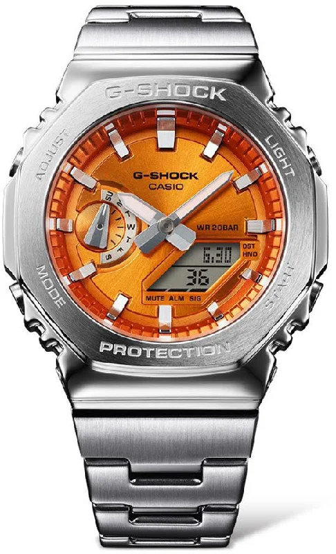 men's mechanical watches with mechanical display -G-Shock 2110 Metallic Orange Dual Display men's mechanical watches with mechanical display -G-Shock 2110 Metallic Orange Dual Display