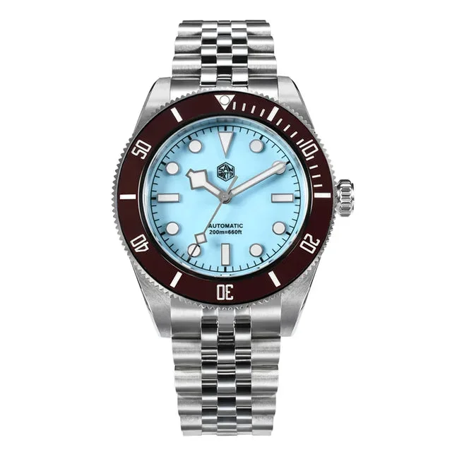 light blue dial - brown bezel