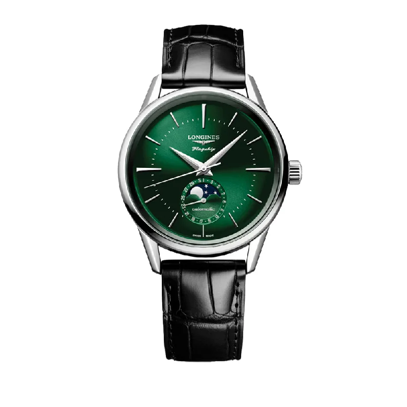 men's chronograph watches with modern design -Flagship Heritage Moonphase 38.5mm - Sunray Green men's chronograph watches with modern design -Flagship Heritage Moonphase 38.5mm - Sunray Green