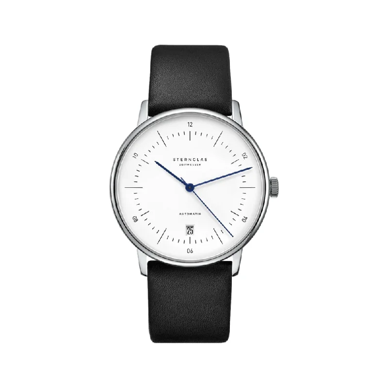 men's GMT watches with Swiss SuperLuminova style design -Naos Automatik White Dial Black Strap men's GMT watches with Swiss SuperLuminova style design -Naos Automatik White Dial Black Strap