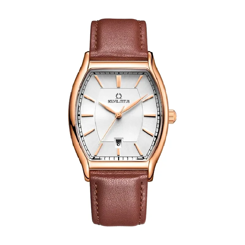 men's digital watches with date display function -SOLVIL ET TITUS BARISTA W06-02824-008 3 HANDS DATE QUARTZ MEN WATCH