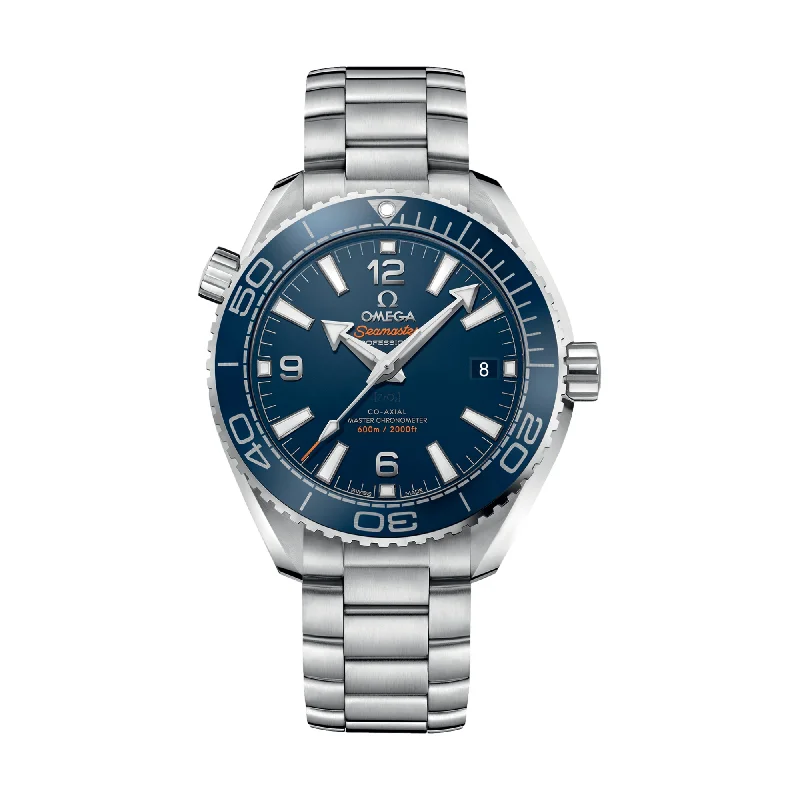 men's leather strap dive watches -Seamaster Planet Ocean 600M Co-Axial Master Chronometer 39.5mm - Blue on Bracelet