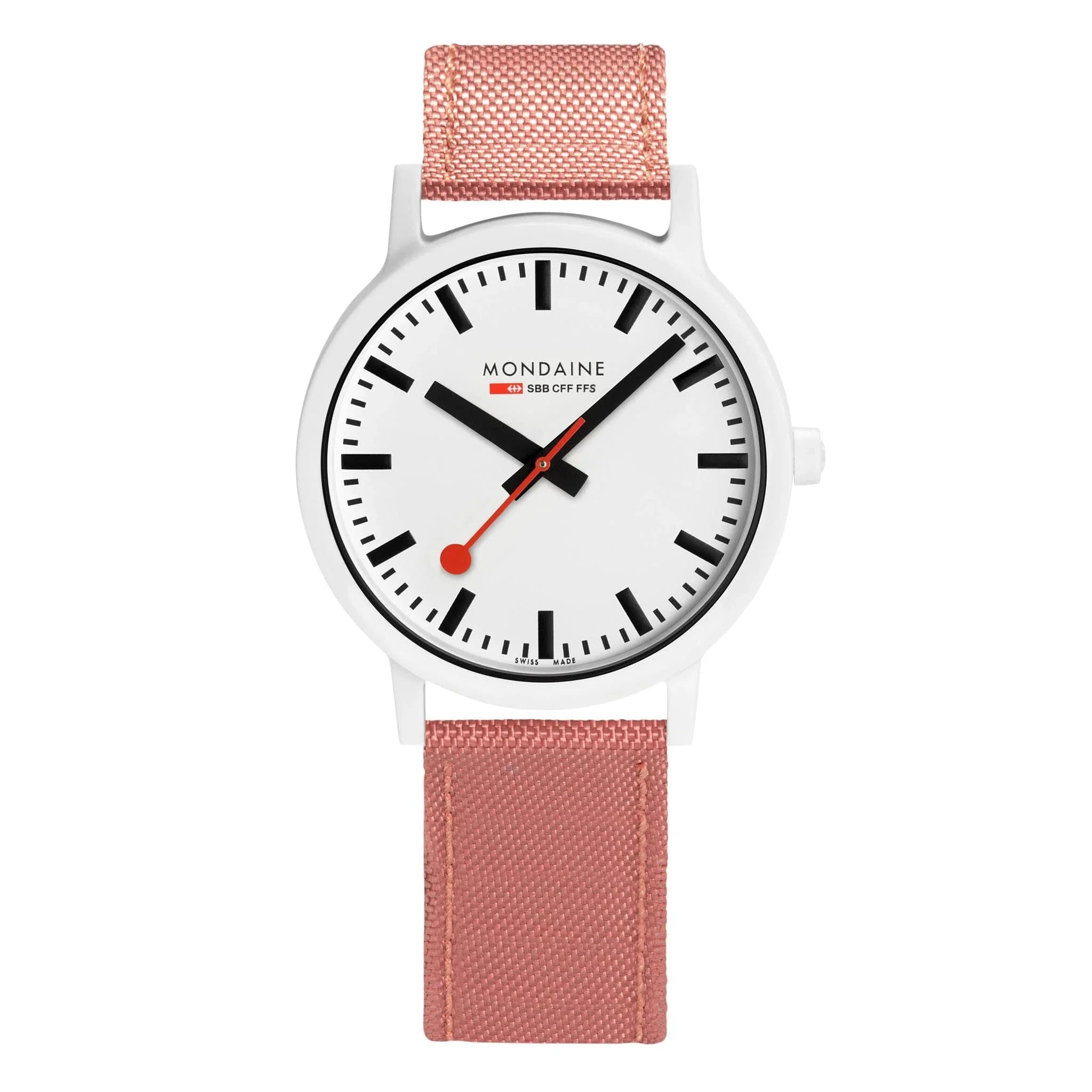 Unisex Casual Wear Style Watches-Mondaine Watch Essence White Pink MS1.41111.LP