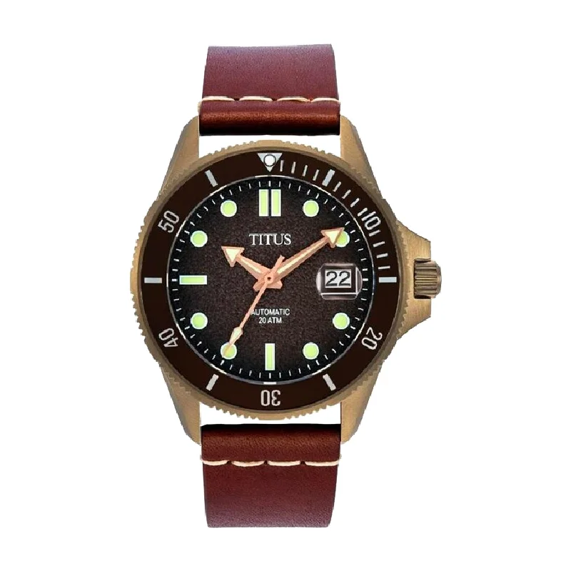 men's mechanical watches with magnifying design -SOLVIL ET TITUS VALOR W06-03250-015 3 HANDS DATE MECHANICAL MEN WATCH