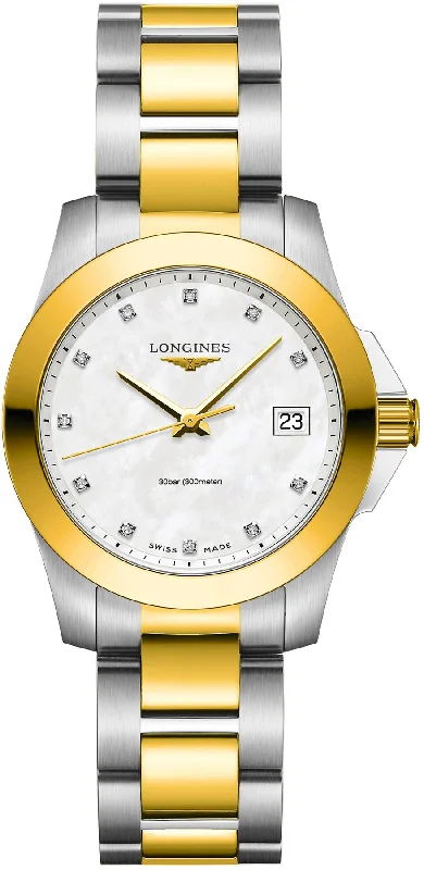 women's Longines BGW9 SuperLuminova design watches -Longines Conquest Ladies