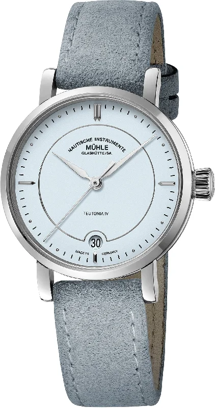 women's mechanical watches with leap year design -Muhle Glashutte Teutonia IV Lady