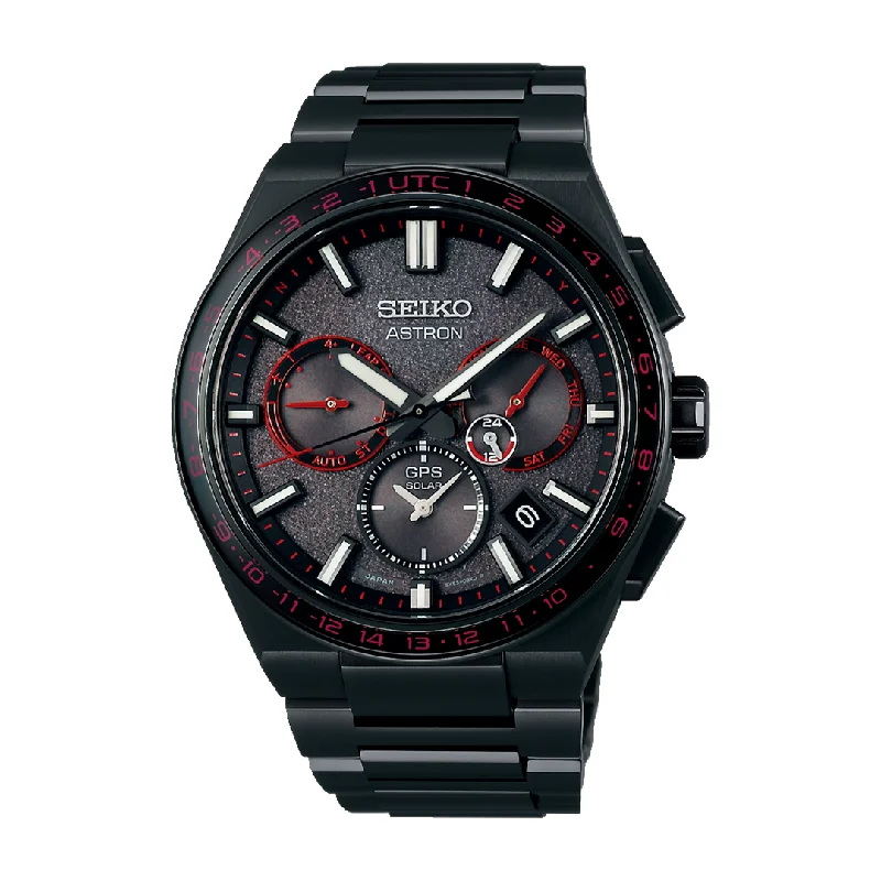 men's Seiko personalized engraving design watches -SEIKO ASTRON SSH137J1 REDSHIFT GPS SOLAR 5X DUAL TIME LIMITED EDITION MEN WATCH