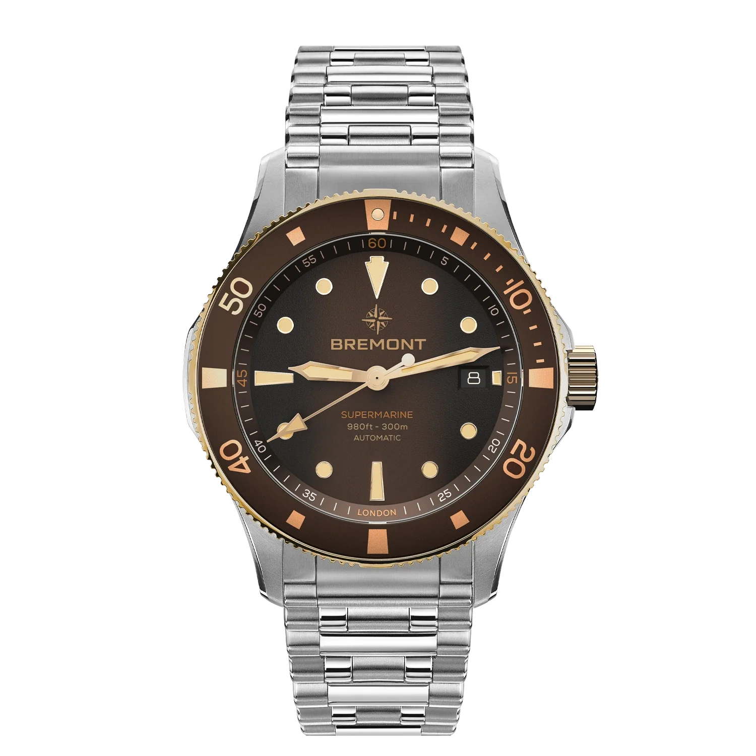 men's mechanical watches for outdoor activities -Bremont Supermarine 300M Date Brown Bracelet men's mechanical watches for outdoor activities -Bremont Supermarine 300M Date Brown Bracelet